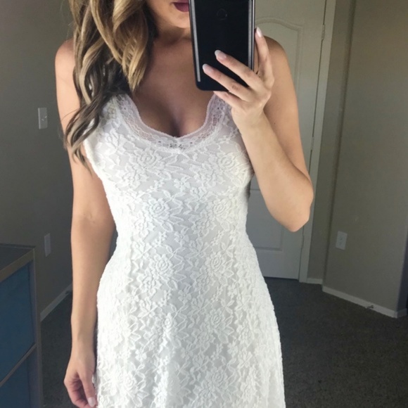 -Ivory Floral Lace Sundress- - Picture 3 of 5